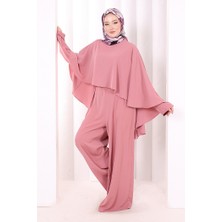 Bym Fashion Pelerinli Tulum 8022 Gül Kurusu