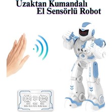 Uzaktan Kumandalı Robot El Sensörlü Şarjlı LED Işık Moonwalk Yürüyen Akıllı Robot 19 Fonksiyon