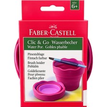 Faber-Castell Suluboya Suluğu Su Kabı Clic&go Vişne