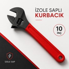 Badem10 Izoleli Anahtar Kurbacık 10 Inç Profesyonel Ayarlı Kurbağa Anahtar Elektrikçi Tipi El Aleti