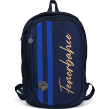 Fenerbahçe Lisanslı Çubuklu Lacivert Sırt Çantası - 3 Bölmeli Laptop Gözlü Okul ve Günlük Çanta