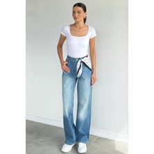 Gülseli Kadın Zamansız Palazzo Jean Kot Pantolon P-00021621