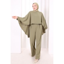 Bym Fashion Pelerinli Tulum 8022 Çağla Yeşili