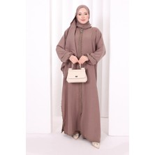 Bym Fashion Dantel Detaylı Üçlü Takım 8032 Duman