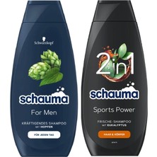Schauma For Men, Erkekler Için Şampuan 400 ml + Spor Gücü, Sports Power 400 ml