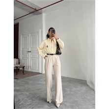 Emporya Trend Kadın Vizon Kumaş Pantolon | Yeni Sezon | Palazzo Kesim