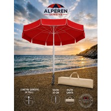 Alperen Şemsiye Alperen Semsiye Plaj Şemsiyesi Gri+Çanta+Kazık