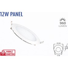 Lampist 12W Sıva Altı Slim Panel LED 6500K (Beyaz Kasa)