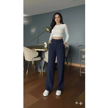 Emporya Trend Kadın Lacivert Kumaş Pantolon | Yeni Sezon | Geniş Paça