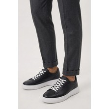 Uki Siyah Casual Deri Ayakkabı