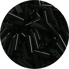 Nemere Uzun Boru Kesme Boncuk Çap 2mm Uzunluk 10 mm - 20 Gram - Siyah - BNC241