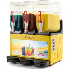 Samixir Allure SLUSH36 Triple Ice Slush Granita Milkshake ve Soğuk Meyve Suyu Dispenseri, 12+12+12 L Sarı