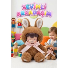 Farbu Oyuncak Nansi Peluş Figür Bebek - 17 cm Tavşan Kostümlü Sevimli Uyku Arkadaşı Kostümlü Dekoratif Oyuncak Bebek