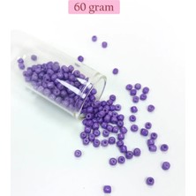 Nemere Dökme Cam Kum Boncuk Büyük Boy (6/0) 4 mm - 60 Gram - Mor - BNC116
