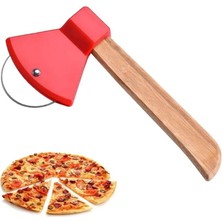 Nemere Pizza Kesici Bambu Saplı Balta Görünümlü Oval Kesici -RA-311