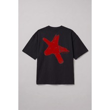 Gothamvibes Erkek Boxy Star Siyah Premium T-Shirt