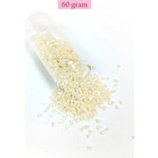 Nemere Kesme Cam Boncuk 2mm - 60 Gram - Krem - BNC384