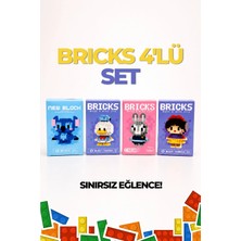 4koma Bricks 4'lü Set Model Karakter Figürü Judy-Donald-Stich-Pamuk Prenses 3D Yapı