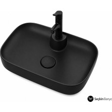 Lapino Tezgah Üstü Lavabo 60*40 Premıum Class Siyah ESV-16260-2001