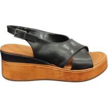 Taşçı Ayakkabı Ventes 7920799Z Kadın 6 cm Dolgu Topuk Yumuşak Iç Pedli Tek Bant Sandalet Ayakkabı