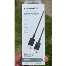 Dramex Samsung Uyumlu 25W Pd  Iki Taraflı Typc Girişli Hızlı Şarj Kablosu Yerli Üretim