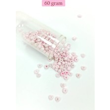 Nemere Dökme Cam Kum Boncuk Büyük Boy (6/0) 4 mm - 60 Gram - Toz Pembe - BNC113