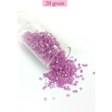 Nemere Kesme Cam Boncuk 2mm - 20 Gram - Şeffaf Eflatun -BNC311