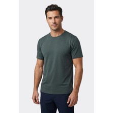 Uki Haki Modal Bisiklet Yaka T-Shirt