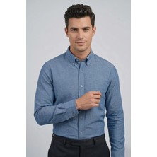 Uki Indigo Comfort Fit Uzun Kol Gömlek