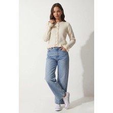 Shopping Shop Fırfır Detaylı Hırka EKRU