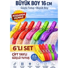     6’lı Büyük Boy Çift Yaylı Güçlü Mandal 16 cm