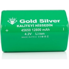 farissu Gold Silver 45650 Li-Ion Pil 12800 Mah 4.2V Şarj Edilebilir Yüksek Kapasiteli Pil