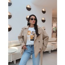 Esra Helvacı Eh Collection Kemerli Vatkalı Trench Ceket