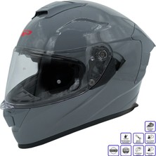Gp Kompozit MKS008-NG Yarış Spoiler Güneş Vizörlü Şeffaf Full Face Motosiklet Kaskı