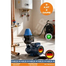 Böhrer QB60 0.55 Hp 0.37KW + Hidromat - Otomatik Aç Kapa Bahçe Bina Hidroforu - 2 Kat 2 Daire