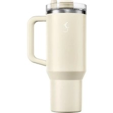 Lurch - “big Cup” 1.2 L Fildişi, paslanmaz çelik termos - Uzatılabilir pipetli, çift cidarlı, sızdırmaz - 270974