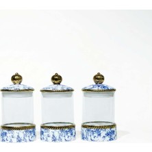 altabi Blue Life Serisi Porselen/cam Çay Şeker Kahve Kavanozu 3lü