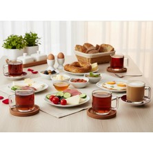 Paşabahçe 55833 Bricks Cam Kulplu Çay Kupası 250 cc 6'lı