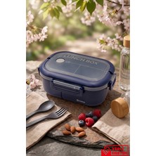 Gugga Daily - Taşınabilir Yemek Kabı Lunchbox Diyet Spor Okul Beslenme Kutusu Saklama Kabı Çatal Kaşıklı Sefer Tası 1200ML