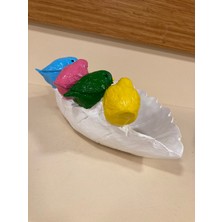 Dekoratif El Işçiliği El Boyama Renk Beyaz Çanak Renkli Kuşlar Polyester Boyut 30X15 cm