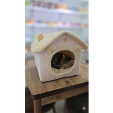 Duffa Kedi Evi ve Köpek Evi Yumuşak Kedi Yatağı Derin Uyku ve Kış Evi Çıkarılabilir Minder Peluş Uyku Evi