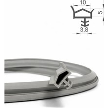 MAKPLASTİK FİTİL PROFİL P 136 - 10 Ahşap Kapı Kasa Fitili 12 mt Gri
