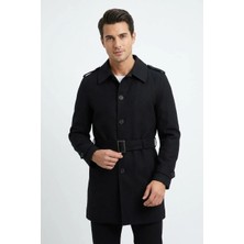 Uki Siyah Comfort Fit Trençkot