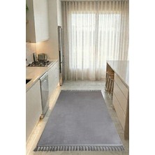 Tch Home Living Serein Gri Yumuşacık Peluş Halı 16 mm – Saçaklı, Kaymaz Tabanlı, Makinede Yıkanabilir, Leke Tutmaz, Antibakteriyel, 04321