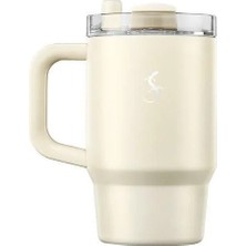 Lurch - “big Cup” 0.8 L Fildişi, paslanmaz çelik termos - Uzatılabilir pipetli, çift cidarlı, sızdırmaz - 270976