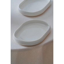 Acar Bıanco Lınea 3'lü Oval Kayık Tabak 13X20CM