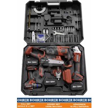 Böhrer Akülü 3 Bataryalı BA011239 5 Li Set Taşlama+Vidalama+Hilti+Somun+Testere