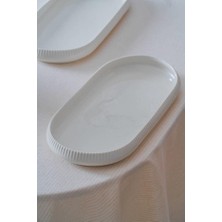 Acar Bıanco Lınea Oval Kayık Tabak 15X32CM