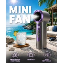 Upeka 3 Kademeli Turbo Cep Boy Mini Fan 12CM 96GR Ip Askılı Type-C Şarjlı Soğutucu El Fanı