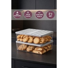 Selka Home 2 Adet 4 Lt. Nora Organizer Buzdolabı Buzluk Düzenleyici Saklama Kabı